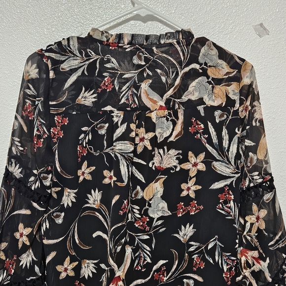 Anthropologie Maeve floral satin like feeling size sp - Picture 12 of 14